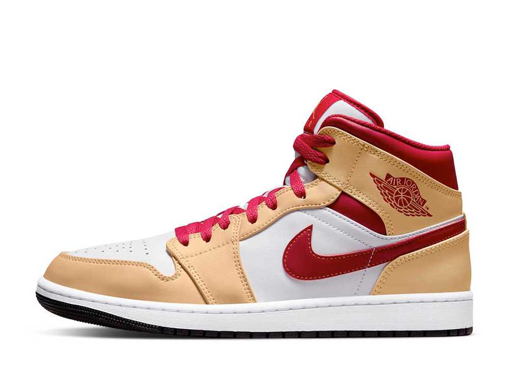 ナイキ エアジョーダン1 ミッド ベージュ Nike Air Jordan 1 Mid Beige/Cardinal Red 554724-201