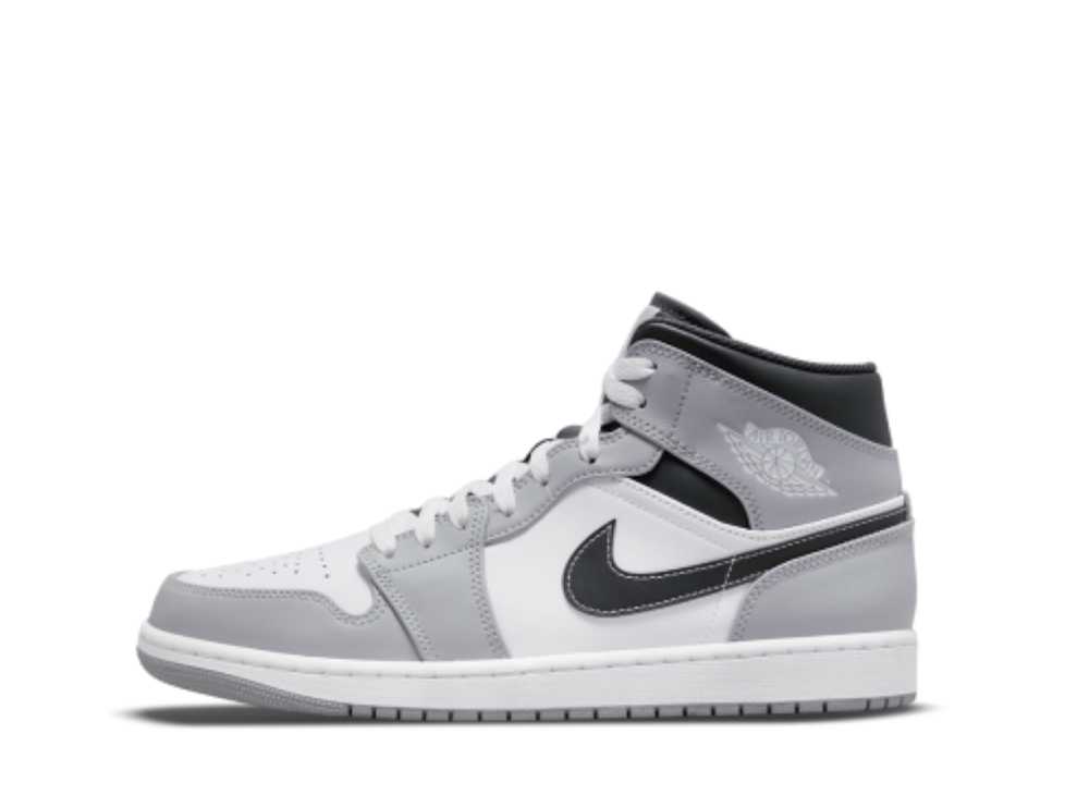 ナイキ GS エアジョーダン1 ミッド グレー ホワイト Nike GS Air Jordan 1 Mid Grey-White/Anthracite 554725-078