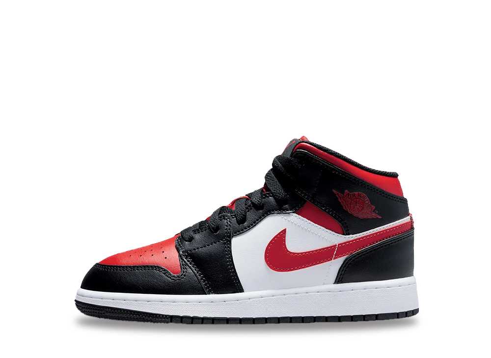 ナイキ GS エアジョーダン1 ミッド ブラック Nike GS Air Jordan1 Mid Black/Red/White 554725-079