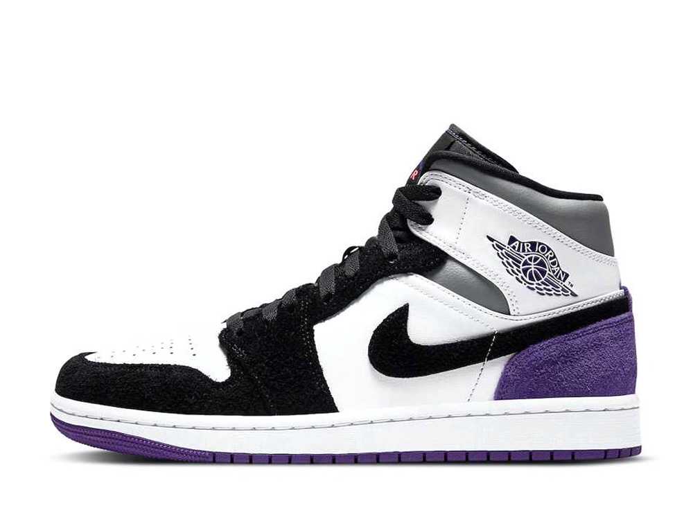 ナイキエアジョーダン1ミッドSEホワイトコートパープル Nike Air Jordan 1 Mid SE White Court Purple 852542-105