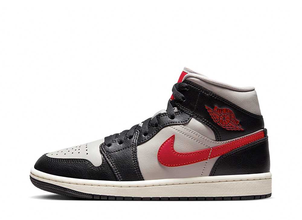 ナイキ ウィメンズ エアジョーダン1 ミッド ブラック/グレー/ジムレッド Nike WMNS Air Jordan1 Mid Black/Grey/Gym Red BQ6472-060