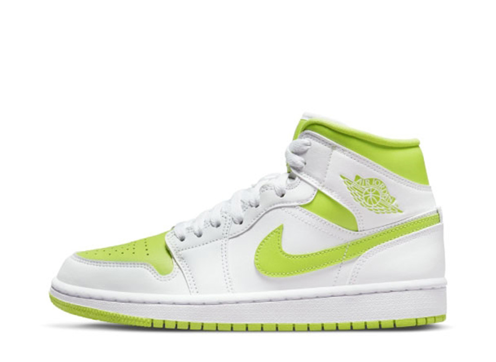 ナイキ ウィメンズ エアジョーダン1 ミッド ホワイトライム Nike WMNS Air Jordan1 Mid White Lime BQ6472-131