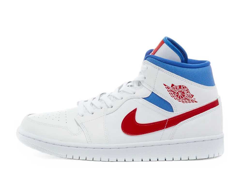 ナイキ エアジョーダン 1 ミッド ホワイト ブルー レッド Nike Air Jordan 1 Mid White Blue Red BQ6472-164