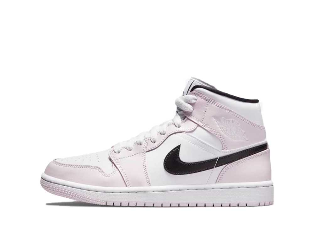 ナイキエアジョーダン1ミッドバレリーローズウィメンズ Nike Airjordan1MidBarelyRoseWomens BQ6472-500