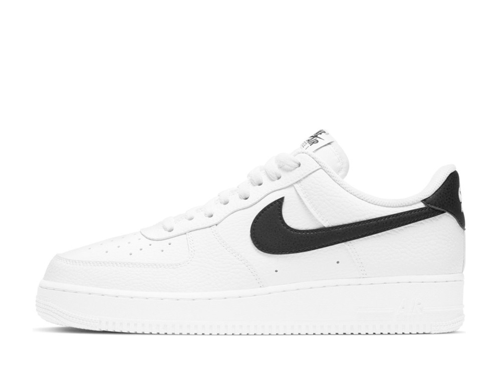 ナイキ エアフォース1 ロー 07 ホワイト ブラック ペブルド レザー Nike Air Force1 Low 07 White Black Pebbled Leather CT2302-100