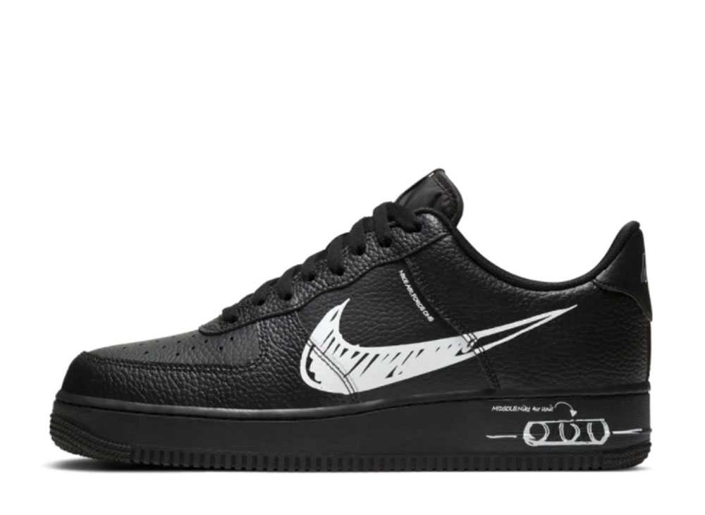 ナイキ エアフォース1 スケッチ ブラック Nike Air Force 1 Low Sketch Black White CW7581-001