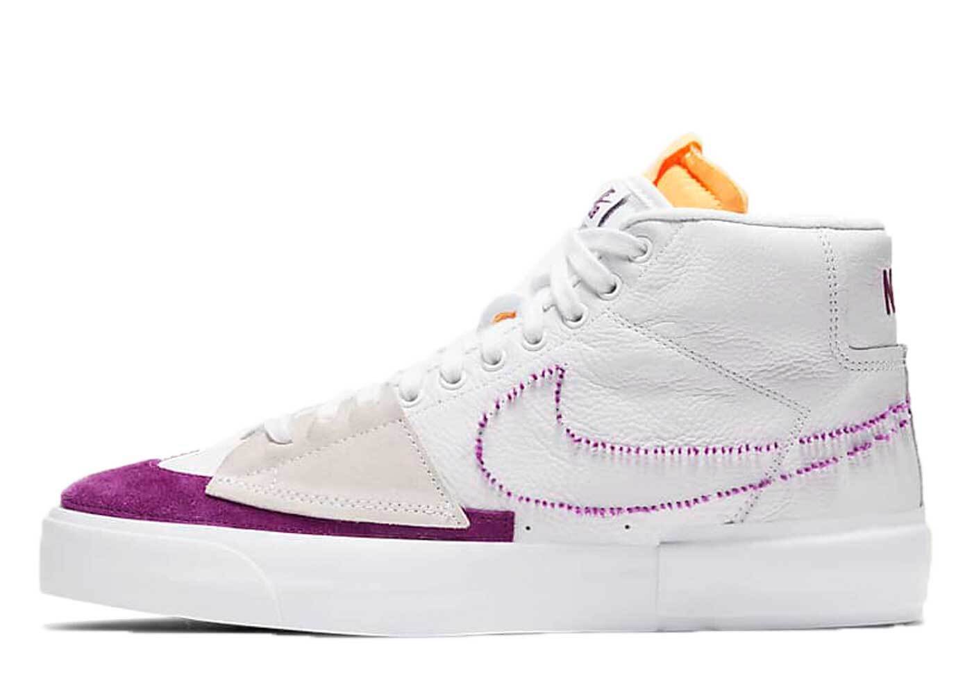 ナイキSBブレーザーミッドエッジホワイトパープル Nike SB Zoom Blazer Mid Edge WhiteBiotech DA2189-100