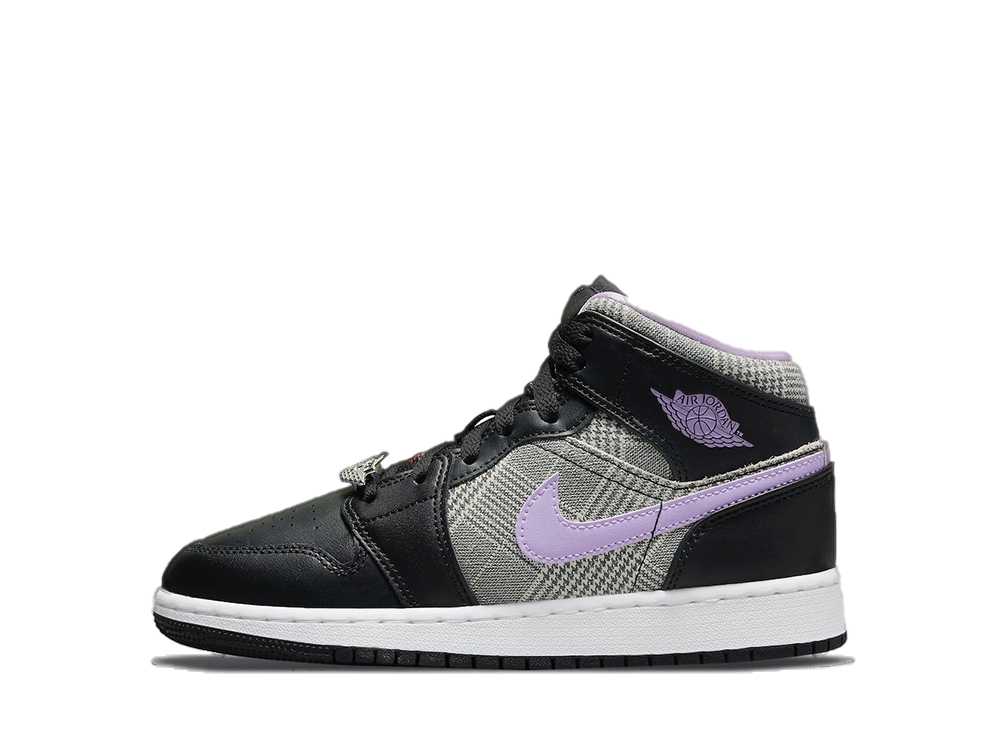 ナイキ GS エアジョーダン1 ミッドSEハウンドトゥース Nike GS Air Jordan 1 Mid SE Houndstooth DC7226-015