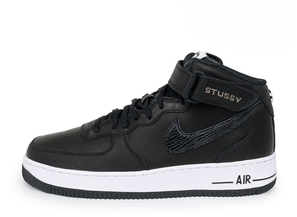 ステューシー×ナイキ エアフォース1 ミッド Stussy × Nike Air Force 1 Mid Black/Black DJ7840-001