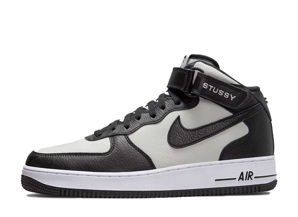 ステューシー×ナイキ エアフォース1 ブラック Stussy×Nike Air Force1 Mid Black Light Bone DJ7840-002