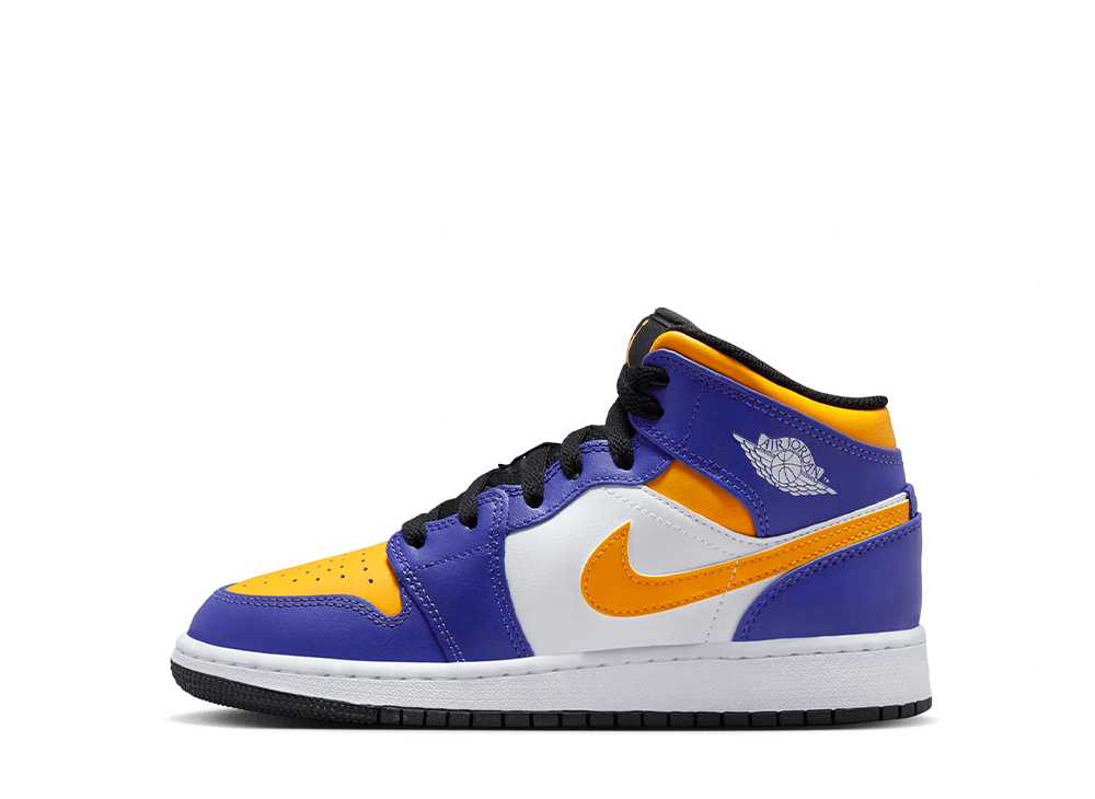 ナイキ GS エアジョーダン1 ミッド レイカーズ Nike GS Air Jordan1 Mid Lakers DQ8423-517