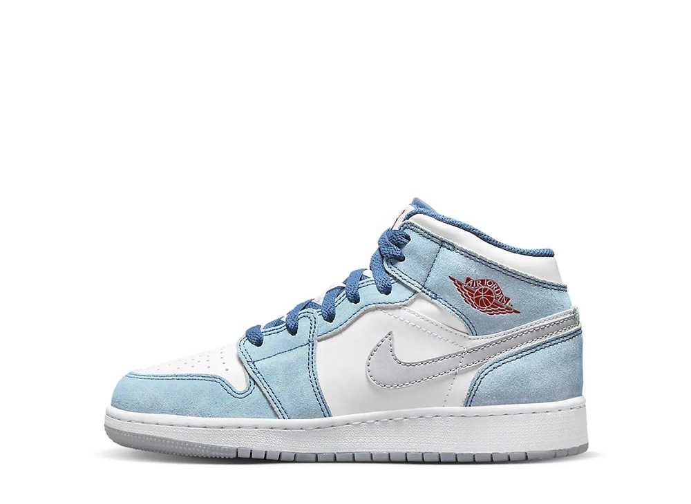 ナイキ GS エアジョーダン1 ミッド ホワイト/ブルー Nike GS Air Jordan 1 Mid White/Blue DR6235-401