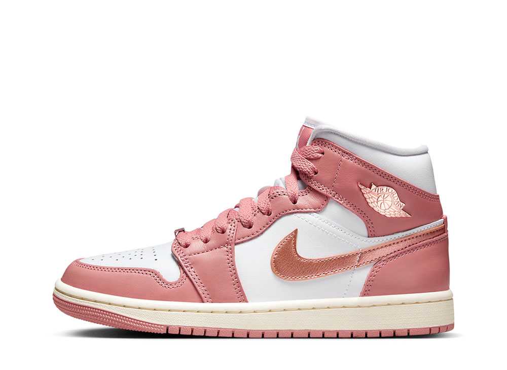 ナイキ ウィメンズ エアジョーダン1 ミッド SE レッドスターダスト Nike WMNS Air Jordan 1 Mid SE Red Stardust FB9892-670