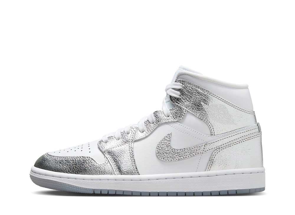 ナイキ ウィメンズ エアジョーダン1 ミッド SE メタリックシルバー Nike WMNS Air Jordan 1 Mid SE Metallic Silver FN5031-100