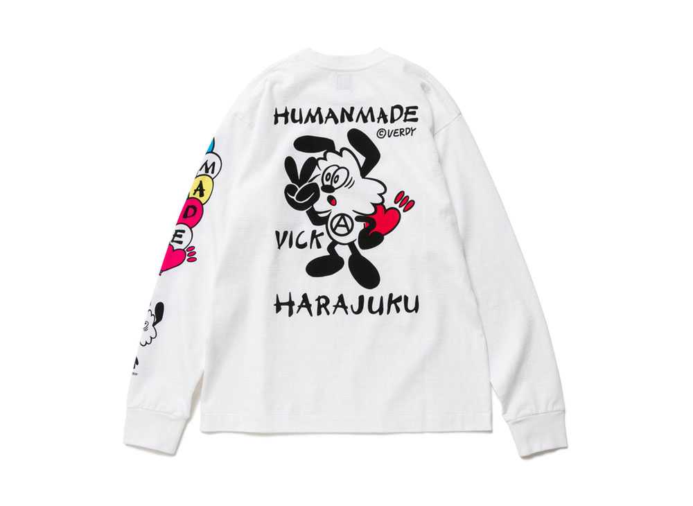 ヒューマンメイド ヴィック Tシャツ ホワイト HUMAN MADE VICK LONG SLEEVE T-SHIRT White HM-396-White