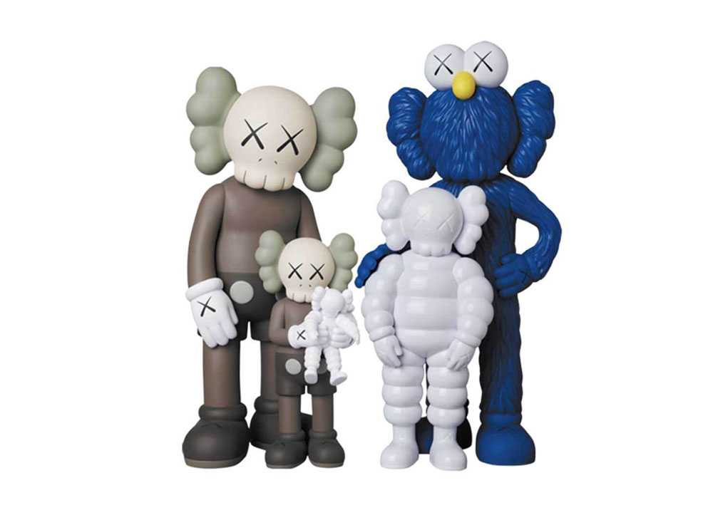 カウズ メディコム トイ#1 ファミリー  KAWS×Medicom Toy#1 Family Brown Blue White KW-0130