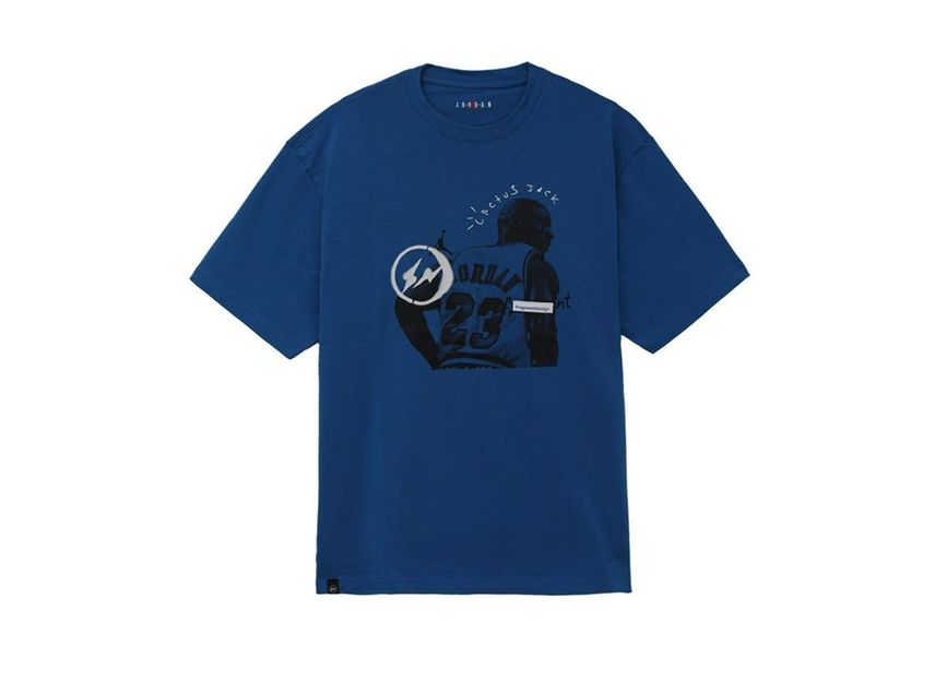 エアジョーダン トラヴィススコット フラグメント T ブルー Air Jordan TravisScott  Fragment Tee Blue NJ-0338-Blue