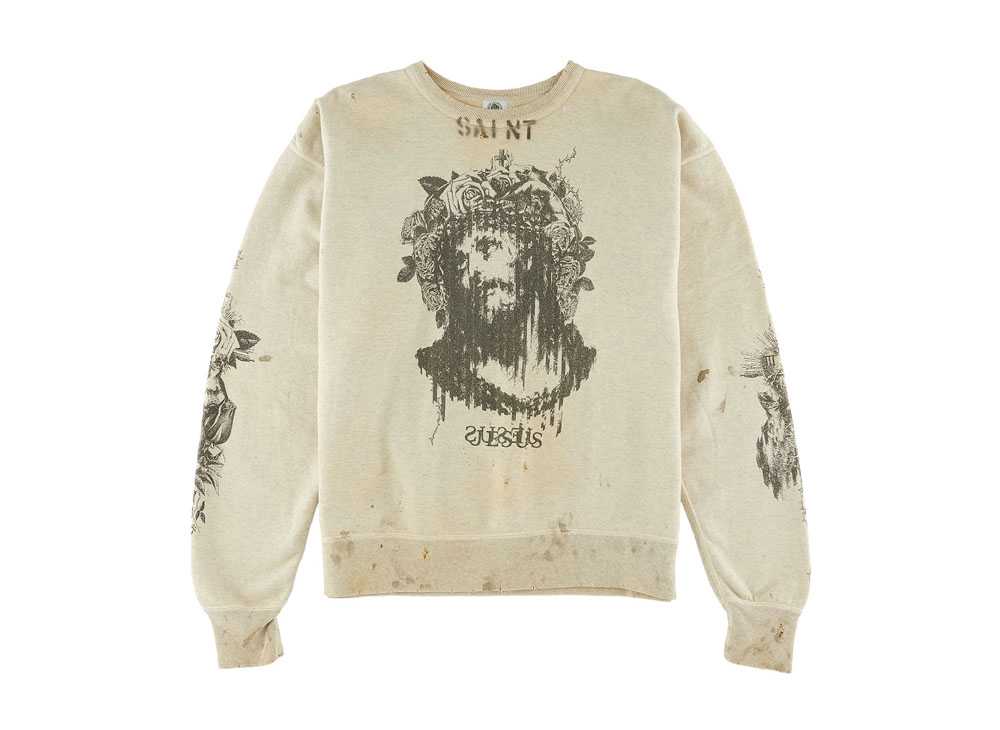 セントマイケル 河村康輔 スウェット イエス グレー ?SAINT Mxxxxxx xKosuke Kawamura SWEAT JESUS Grey SM-0099-Grey