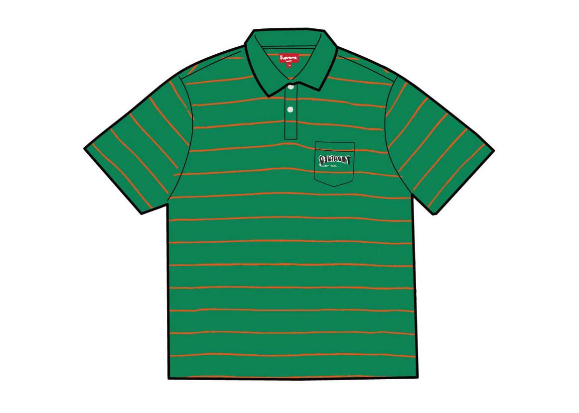 シュプリーム スラッシャー ストライプポロ グリーン Supreme/Thrasher? Stripe Polo Green SUP-FW21-124-Green