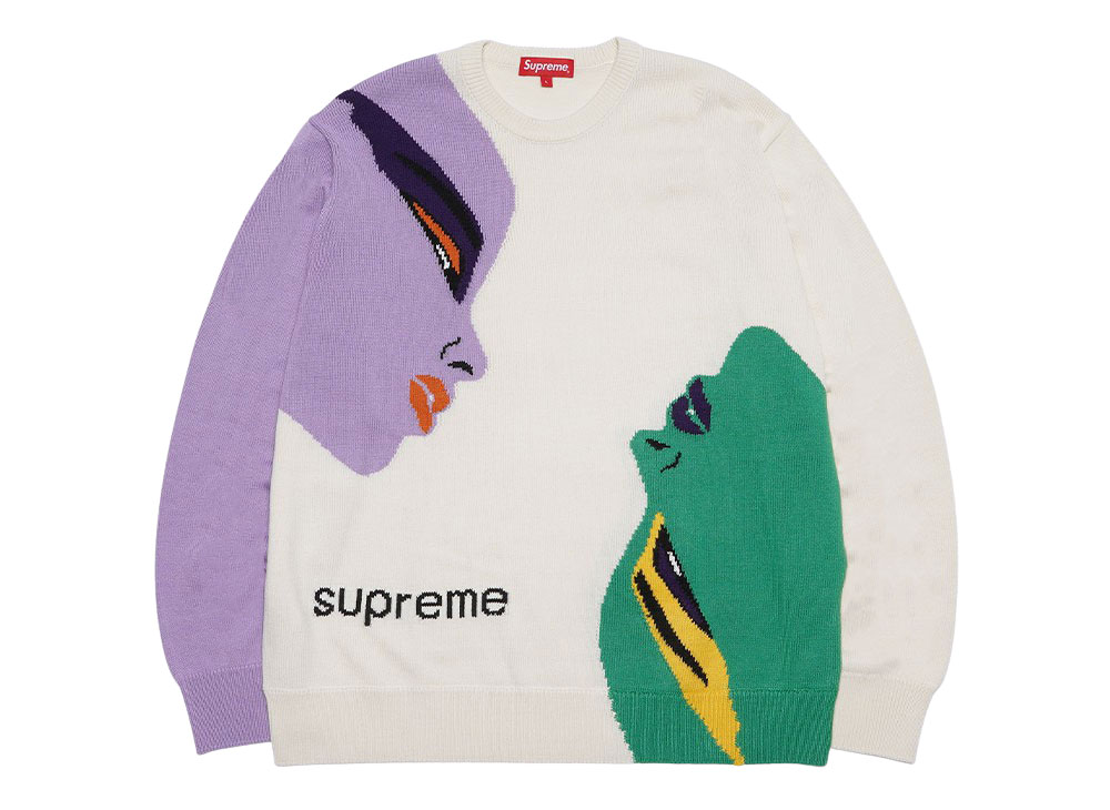 シュプリーム フェイセズ セーター クリーム Supreme Faces Sweater Cream SUP-FW21-150-Cream