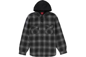 シュプリーム フーディー シャツ ブラック Supreme Hooded Flannel ZipUp Shirt Black SUP-FW21-216-Black