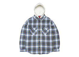 シュプリーム フーディーシャツ ブルー Supreme Hooded Flannel ZipUp Shirt Blue SUP-FW21-216-Blue