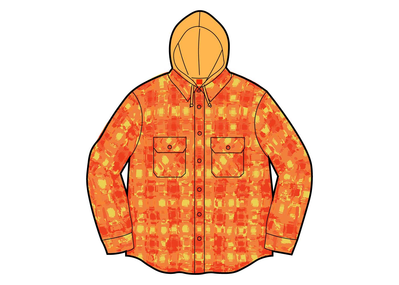 シュプリーム フーディーシャツ オレンジ Supreme Hooded Flannel ZipUp Shirt Orange SUP-FW21-216-Orange