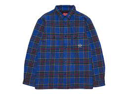 シュプリーム フランネルシャツ ロイヤル Supreme Quilted Plaid Flannel Shirt Royal SUP-FW21-281