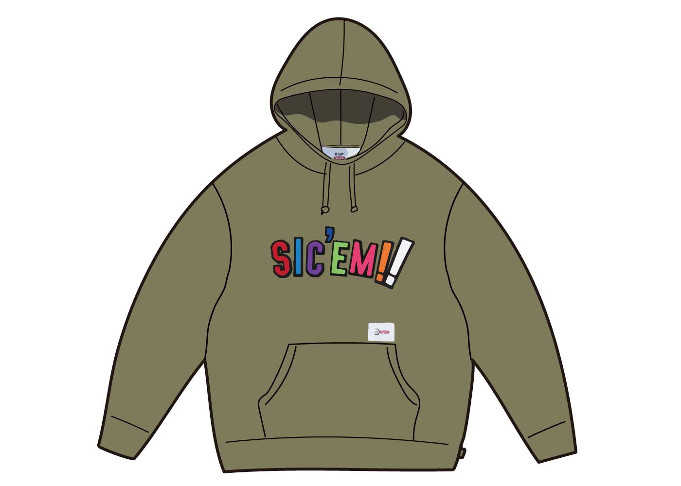 シュプリーム ダブルタップスフーディースウェットオリーブ Supreme/WTAPS Sic&#39;em!Hooded Sweatshirt OliveDrab SUP-FW21-336-Olive