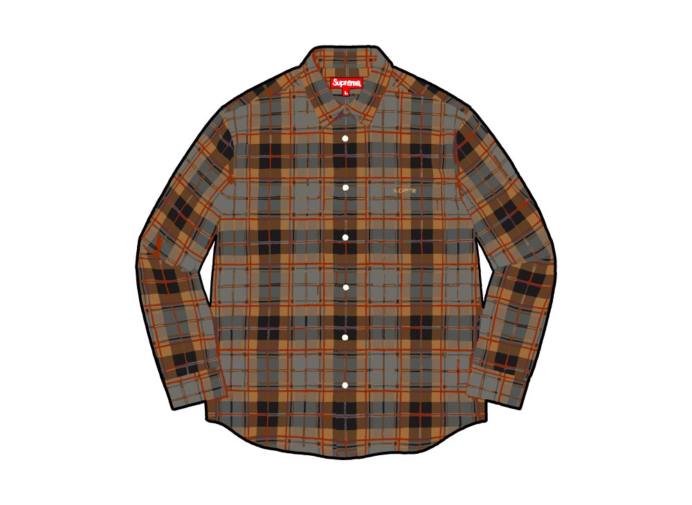 シュプリーム フランネル シャツ ブラック Supreme Plaid Flannel Shirt Black SUP-FW22-016-Black