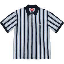 シュプリーム ストライプ ジップ ポロ ネイビー Supreme Open Knit Stripe Zip Polo Navy SUP-SS22-272-Navy