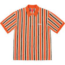 シュプリーム ストライプ ジップ ポロ オレンジ Supreme Open Knit Stripe Zip Polo Orange SUP-SS22-272-Orange