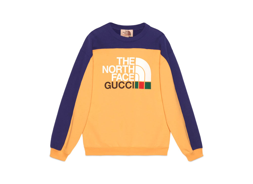 ザノースフェイス グッチ スウェット イエローパープル Gucci x The North Face Sweatshirt Yellow Purple TNF-153-Yellow