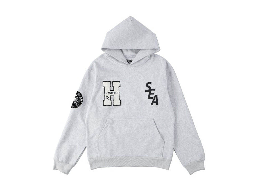 ウィン ダン シー ヒステリックグラマーブラック WIND AND SEAxHYSTERIC GLAMOUR HoodieBlack WAS-0021-Black